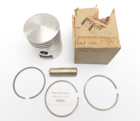 NOS DINAMIN PISTON + RINGS + PIN D. 58 mm MV AGUSTA 175 cc - MotoRaider