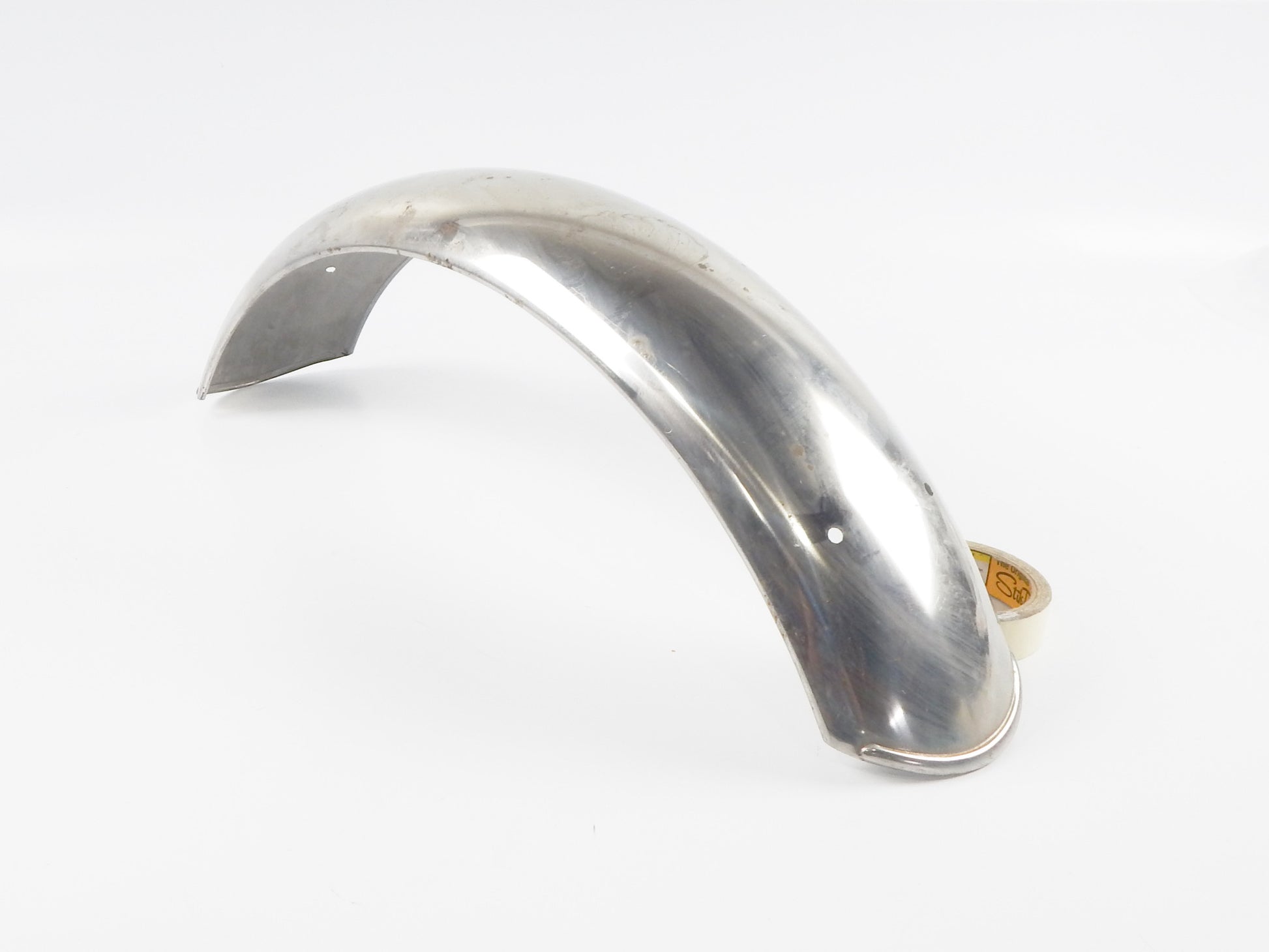 VINTAGE MOTORCYCLE MOPED MUDGUARD FRONT FENDER STEEL CHROMED L=27 W=7" ITALY - MotoRaider