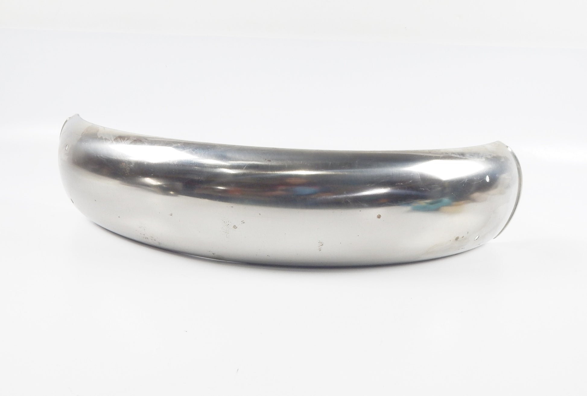 VINTAGE MOTORCYCLE MOPED MUDGUARD FRONT FENDER STEEL CHROMED L=27 W=7" ITALY - MotoRaider