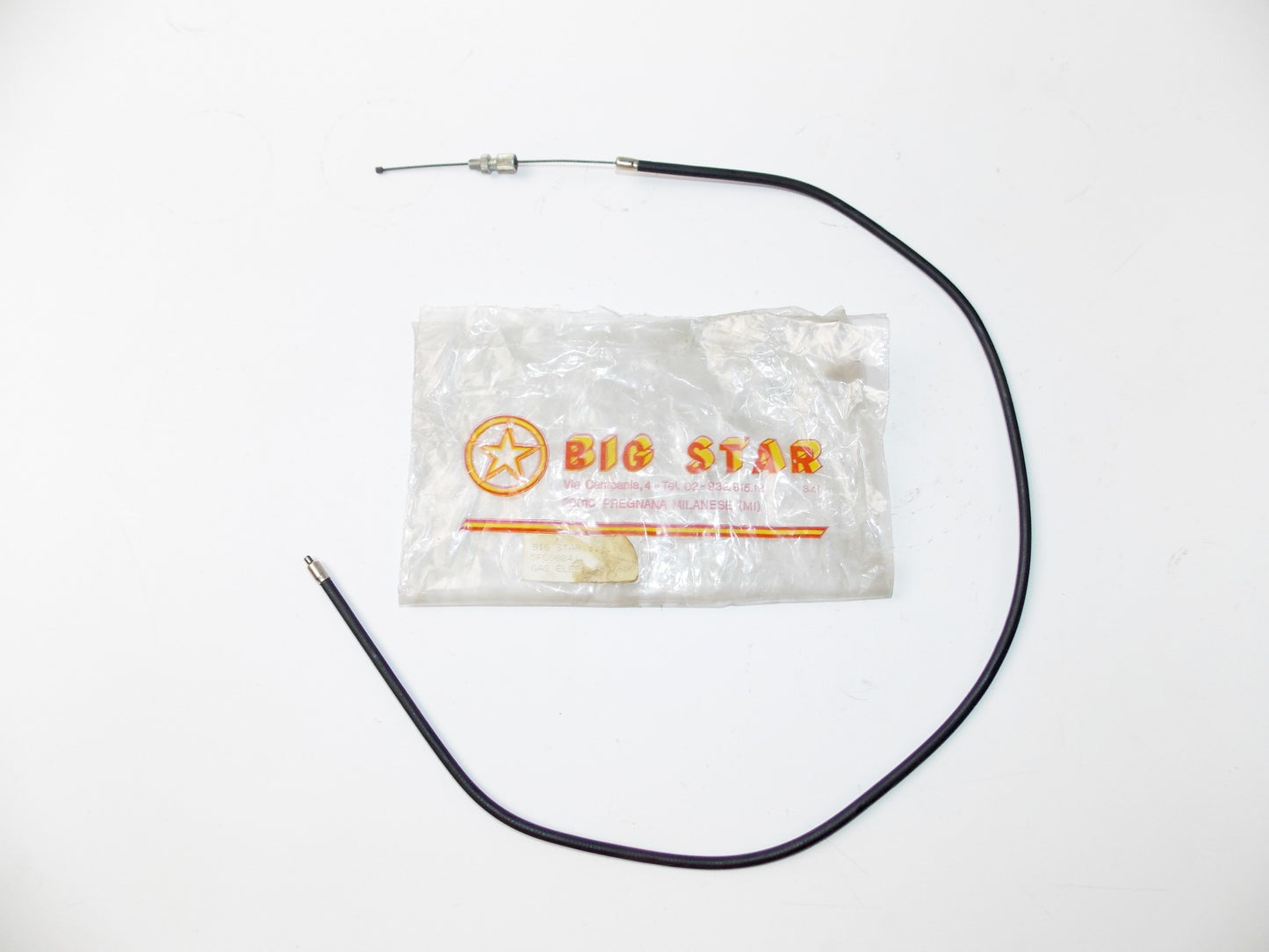 NOS BIG STAR CAGIVA ELEFANT 350/600 BLACK VINYL THROTTLE CABLE 5FC0884 - MotoRaider