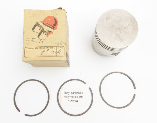 DINAMIN PISTON + RINGS 55.4 mm PARILLA 125 cc MOTOR ENGINE ITALY - MotoRaider
