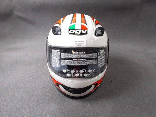 AGV MULTIFIBER ACF2 CLEAR SHIELD VISOR WHITE MOTORCYCLE HELMET SIZE XS - MotoRaider