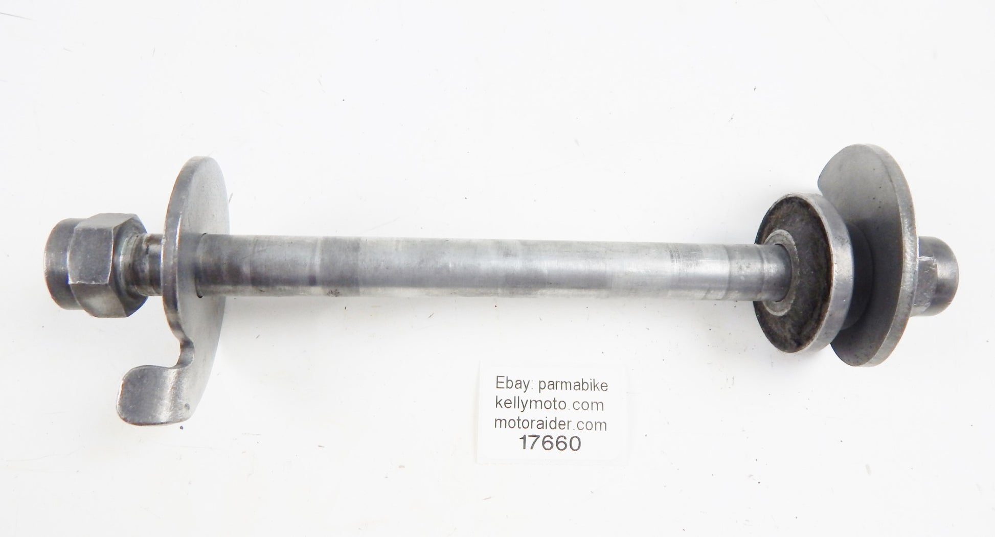 1970 GILERA 125 GIUBILEO REAR WHEEL AXLE PIN BOLT NUT SPACER CHAIN ADJUSTER - MotoRaider