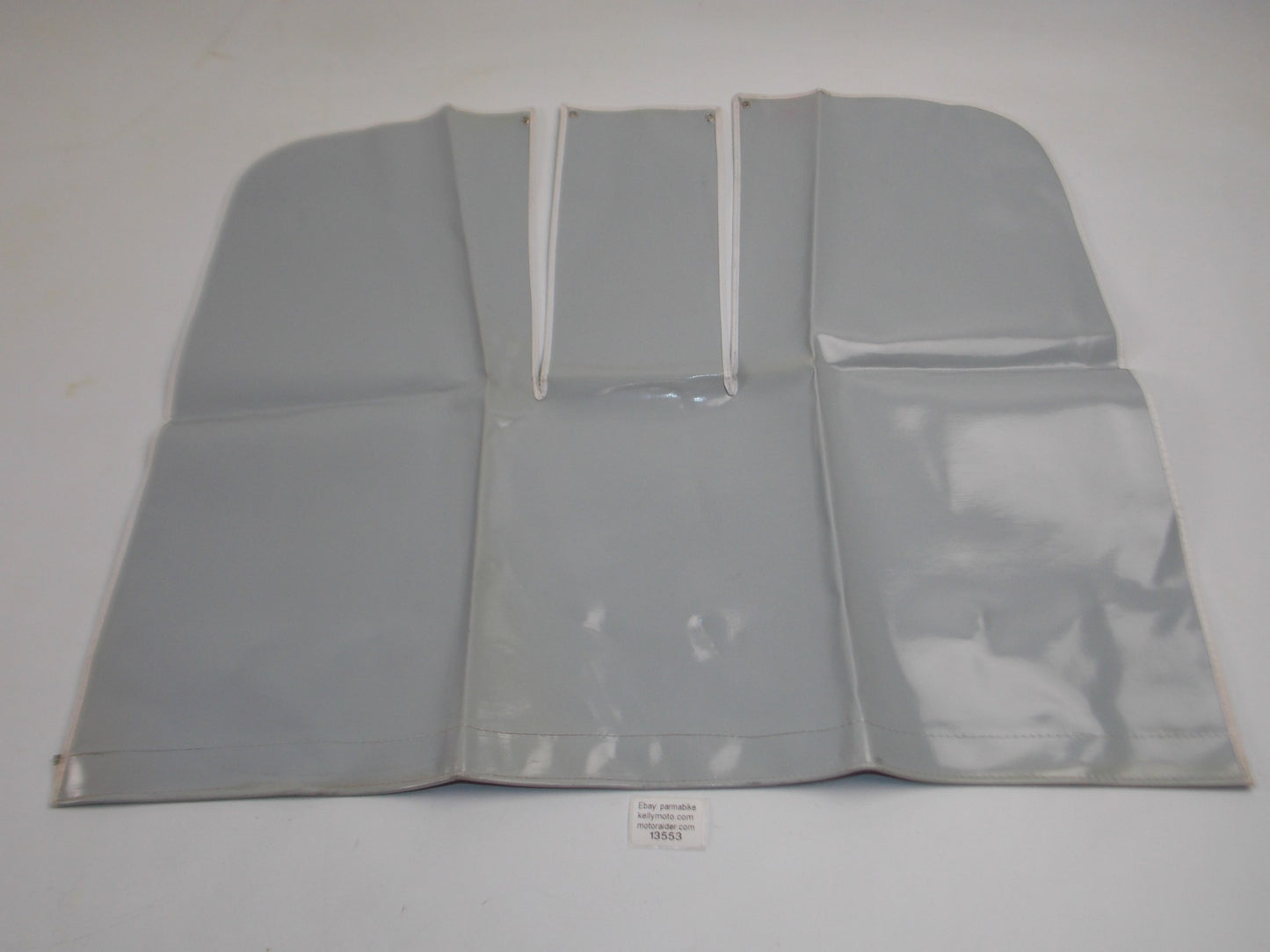 NOS MOPED VINTAGE WINDSHIELD VINYL APRON LEG PROTECTOR GRAY 27" X 20" - MotoRaider