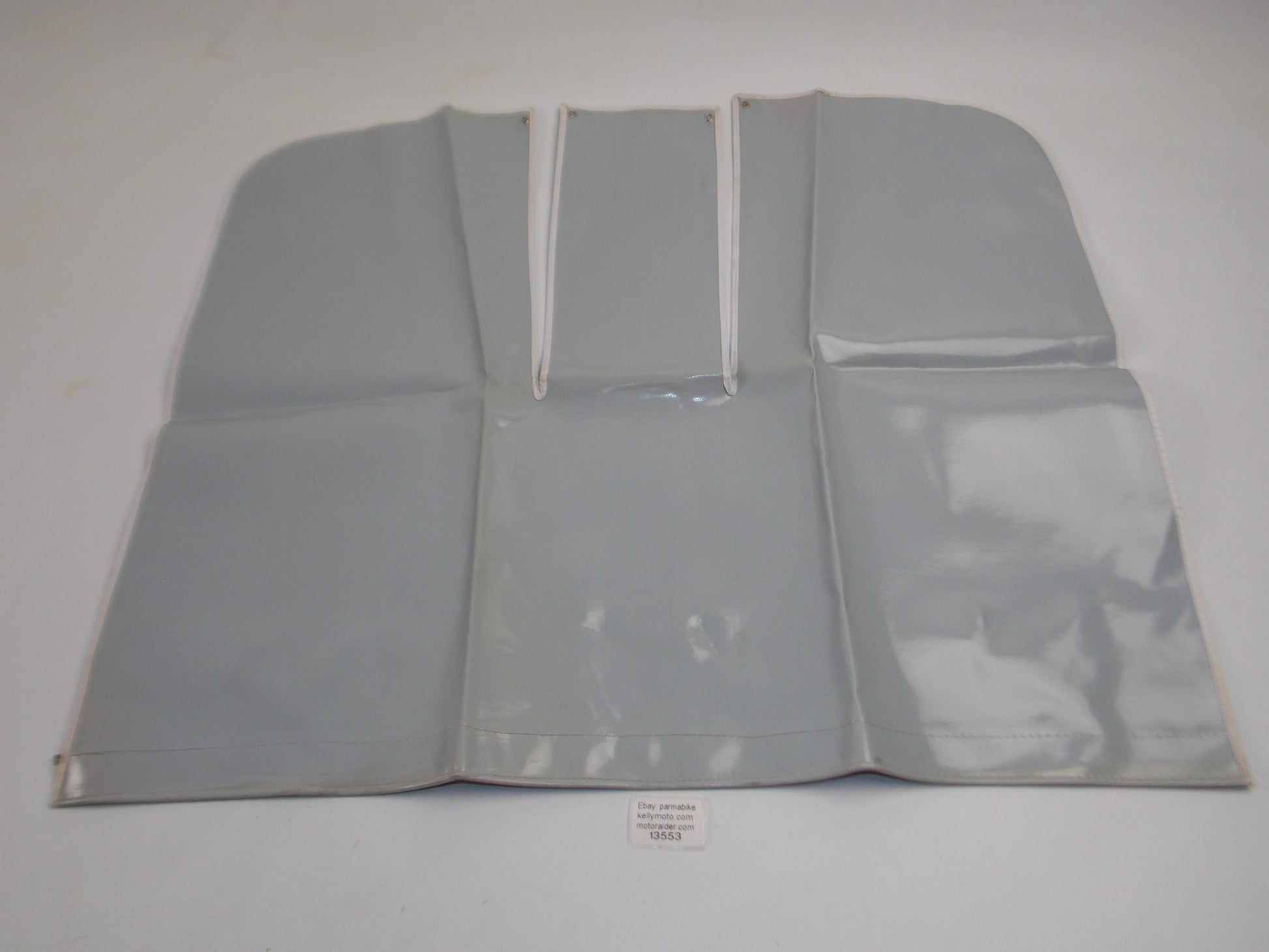 NOS MOPED VINTAGE WINDSHIELD VINYL APRON LEG PROTECTOR GRAY 27" X 20" - MotoRaider