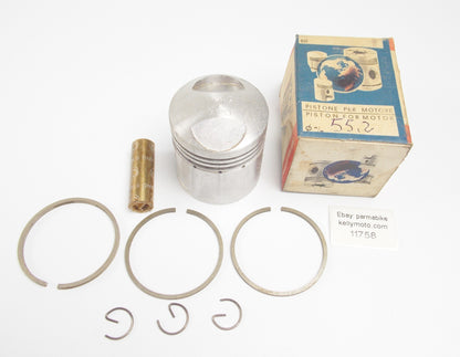 NOS ASSO WERKE PISTON + RINGS + PIN + CLIPS DIAMETER 55.2 mm 4 STROKE MOTOR - MotoRaider