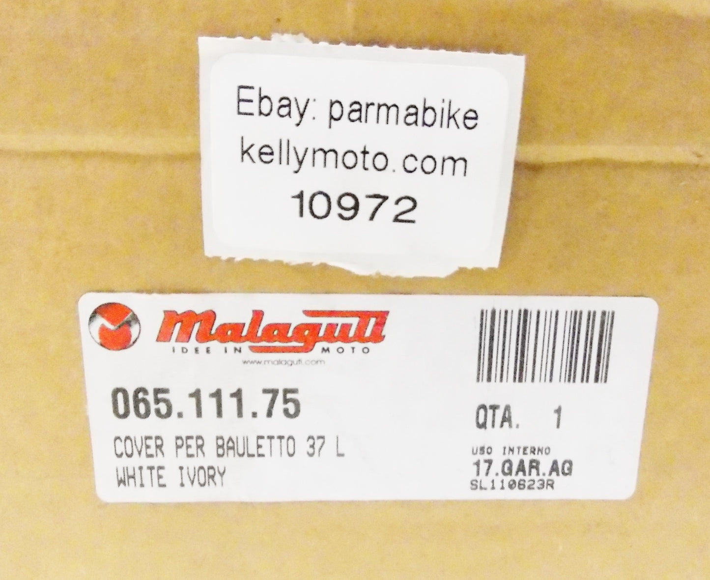 OEM MALAGUTI PASSWORD 250/BLOG 125 TOP CASE COVER PANEL 065.111.75 IVORY WHITE - MotoRaider