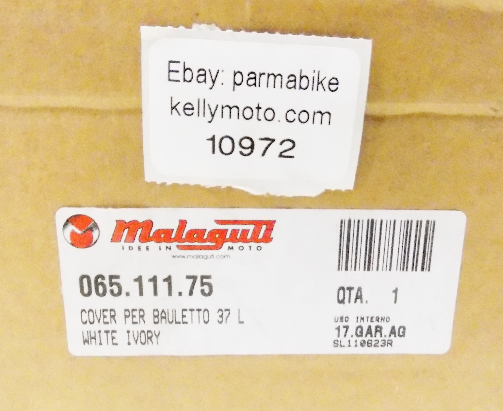 OEM MALAGUTI PASSWORD 250/BLOG 125 TOP CASE COVER PANEL 065.111.75 IVORY WHITE - MotoRaider