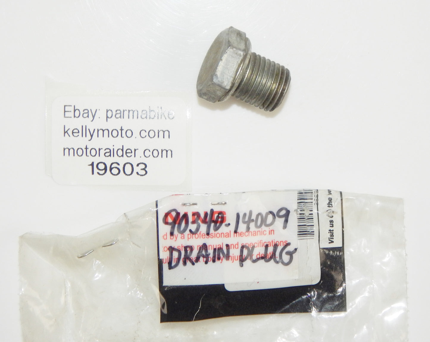 OEM YAMAHA 1990-93 FJ1200 1994-98 YZF750R STRAIGHT SCREW PLUG 90340-14009 - MotoRaider