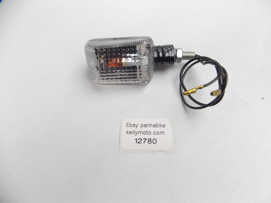 UNIVERSAL BLINKER TURN SIGNAL FLASHER CARBON FIBER LOOK CLEAR LENS 50R LENGTH 3" - MotoRaider