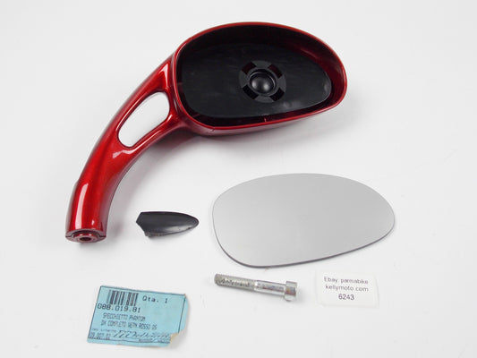 NOS OEM MALAGUTI PHANTOM RH REAR VIEW MIRROR DARK RED 088.019.91 - MotoRaider
