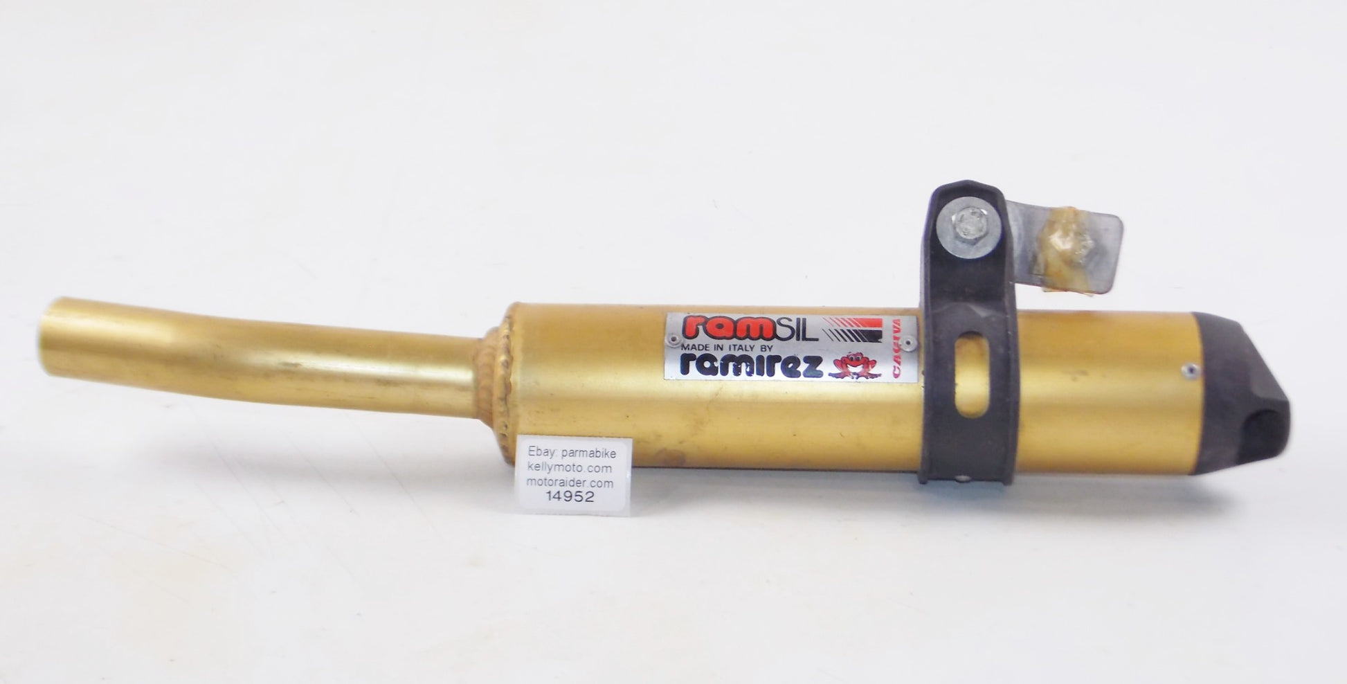 RAMIREZ RAMSIL CAGIVA EXHAUST PIPE MUFFLER SILENCER OVERALL L=455 INLET OD=35mm - MotoRaider