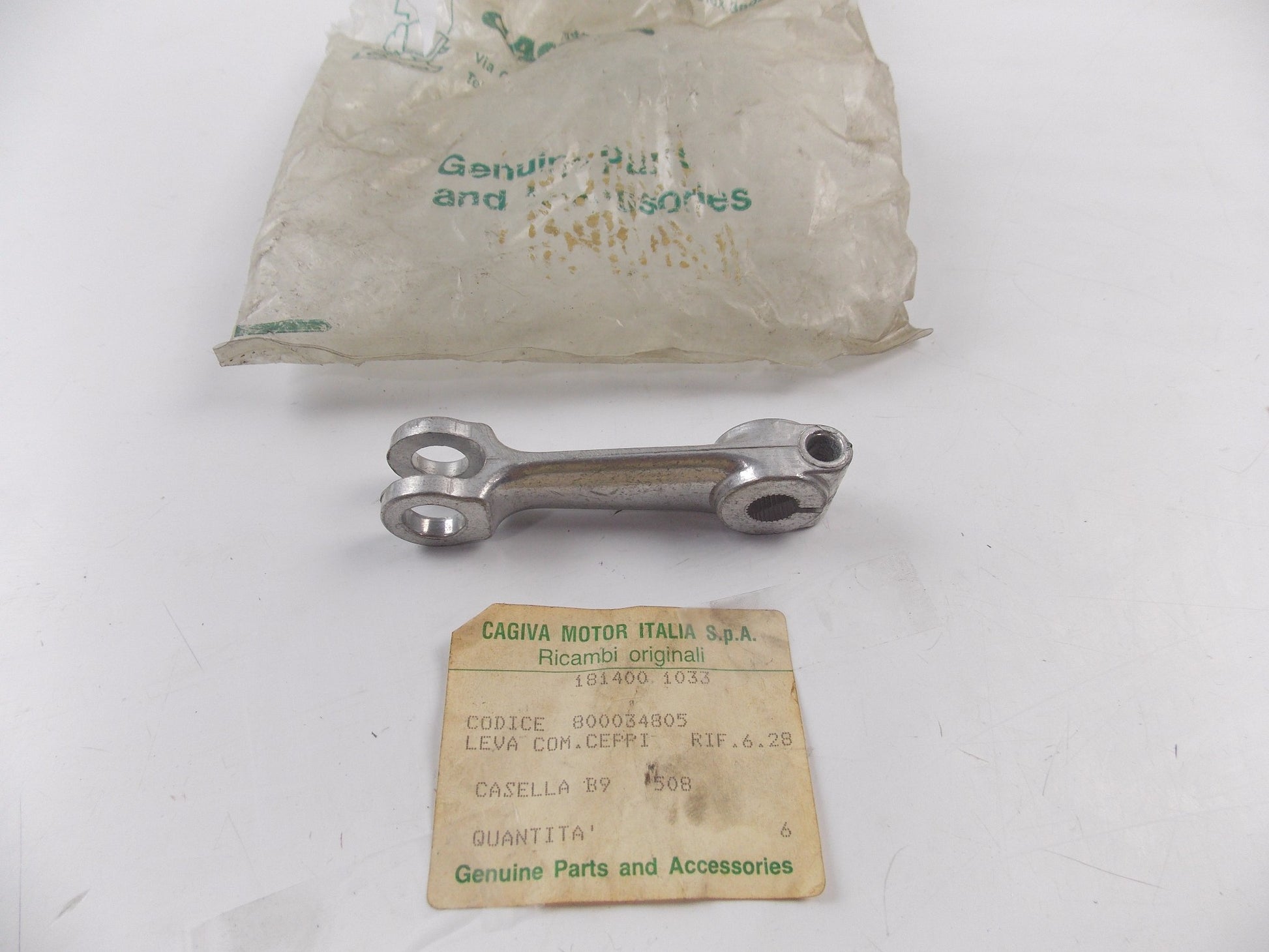 NOS OEM CAGIVA 1982 SXT 125 REAR WHEEL BRAKE PLATE LEVER ACTUATOR 800034805 - MotoRaider