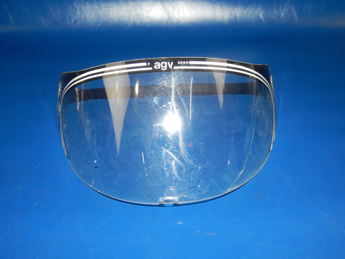 VINTAGE MOTORCYCLE HELMET AGV V 2000 CLEAR VISOR SHIELD SCREEN BLACK ITALY - MotoRaider