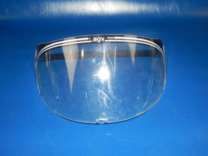 VINTAGE MOTORCYCLE HELMET AGV V 2000 CLEAR VISOR SHIELD SCREEN BLACK ITALY - MotoRaider