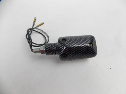 UNIVERSAL BLINKER TURN SIGNAL FLASHER CARBON FIBER LOOK CLEAR LENS 50R LENGTH 3" - MotoRaider
