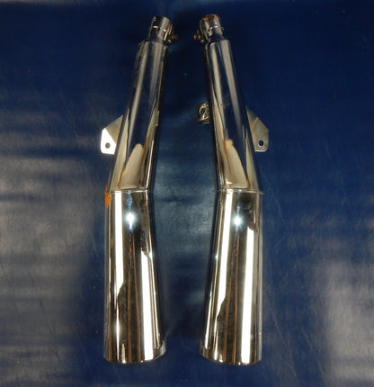 MARVING CHROME RIGHT/LEFT EXHAUST MUFFLER PIPE SILENCER YAMAHA 1982 1983 XJ750 - MotoRaider