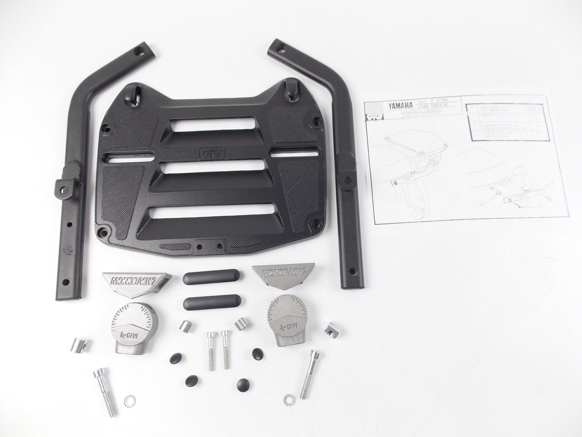GIVI YAMAHA 1985 XT 600 TENERE LUGGAGE CARRIER MONORACK MOUNTING PLATE KIT F 298 - MotoRaider