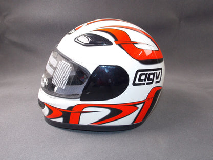 AGV MULTIFIBER ACF2 CLEAR SHIELD VISOR WHITE MOTORCYCLE HELMET SIZE XS - MotoRaider