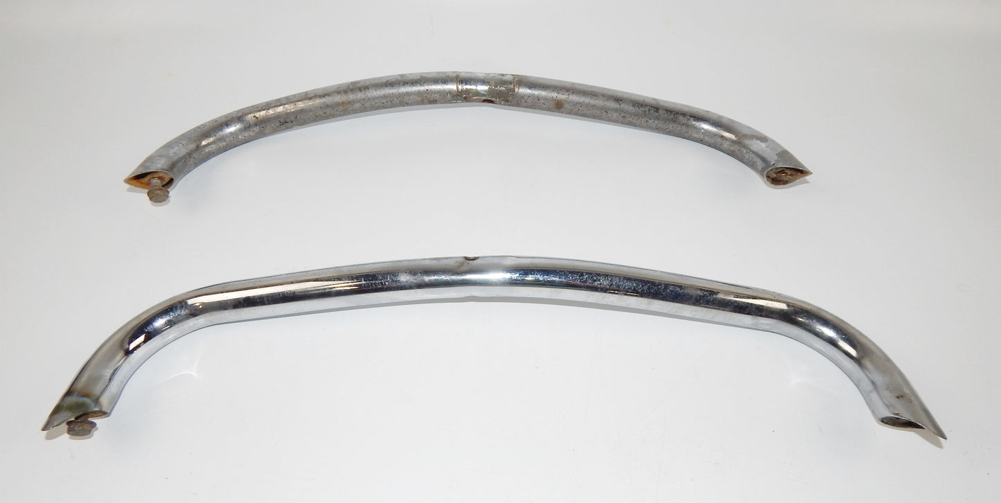 1PR 1960's VW BEETLE REAR BUMPER OVER RIDE TUBES CHROMED VINTAGE CABRIO COUPE - MotoRaider