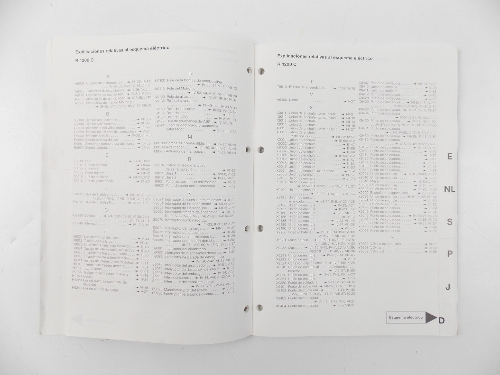 BMW 1997 R 1200 ELECTRICAL CIRCUIT DIAGRAMS MANUAL BOOK SCHEMATIC 01999799679 - MotoRaider