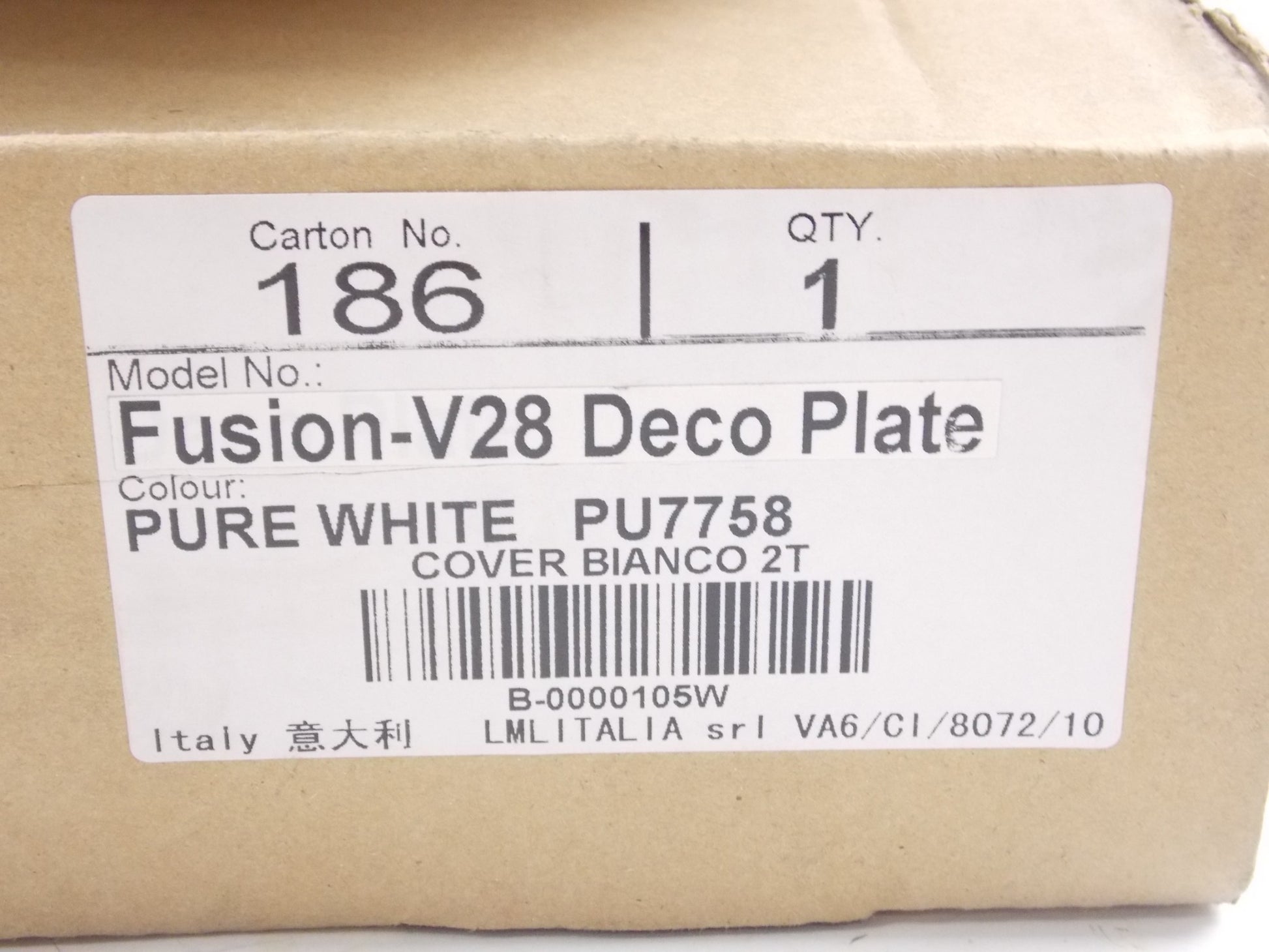 LUGGAGE TOP CASE FUSION-V28 PLATE COVER WHITE 2T LML PU7758 VESPA PIAGGIO STELLA - MotoRaider