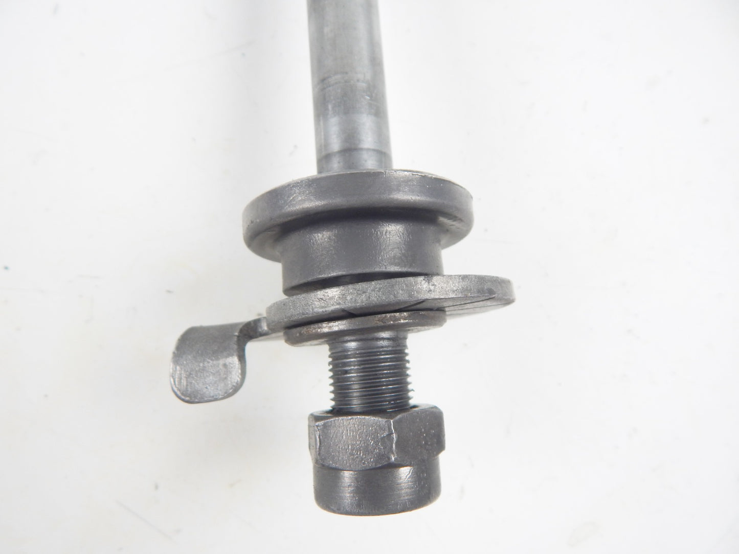 1970 GILERA 125 GIUBILEO REAR WHEEL AXLE PIN BOLT NUT SPACER CHAIN ADJUSTER - MotoRaider