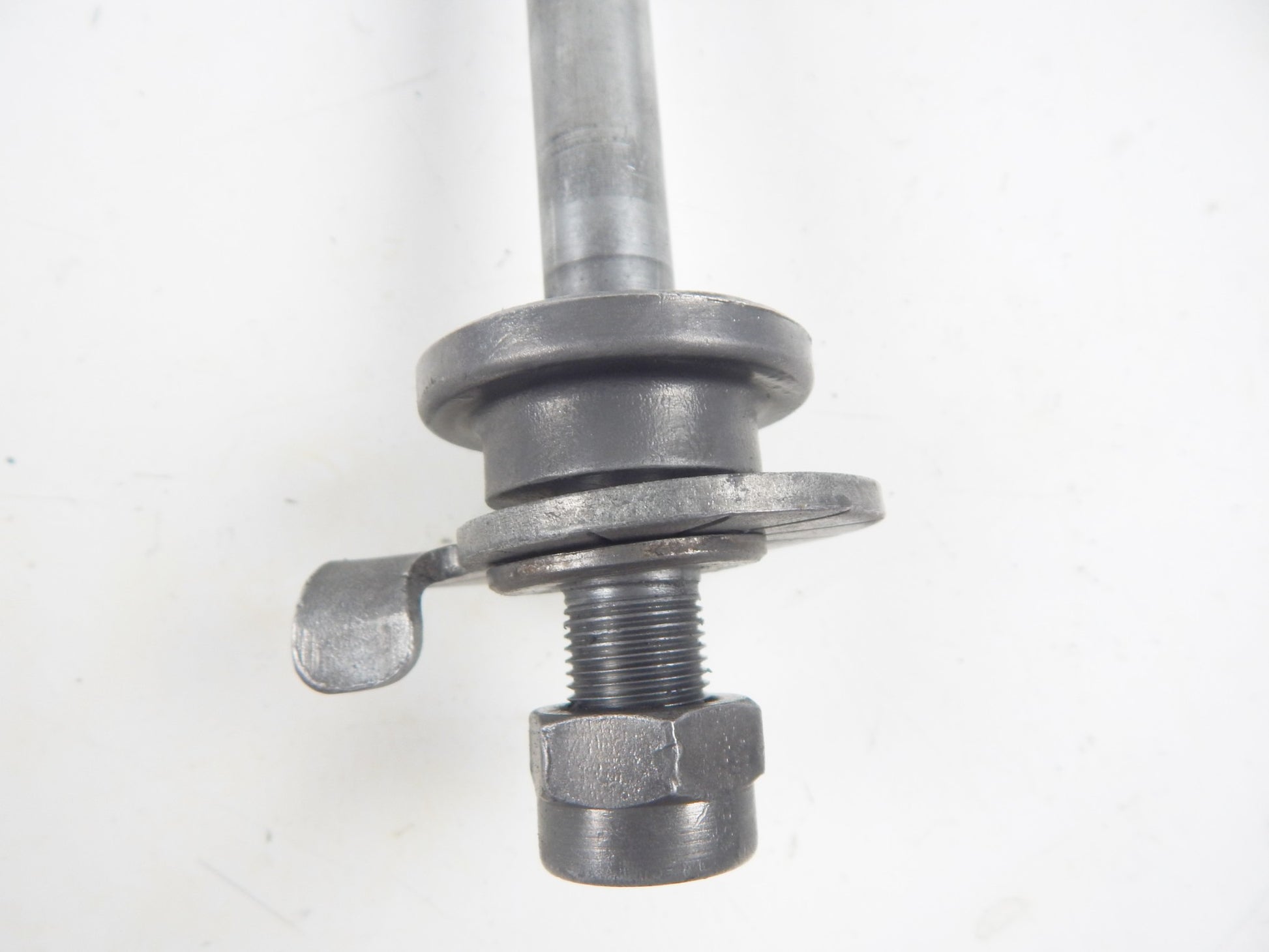 1970 GILERA 125 GIUBILEO REAR WHEEL AXLE PIN BOLT NUT SPACER CHAIN ADJUSTER - MotoRaider