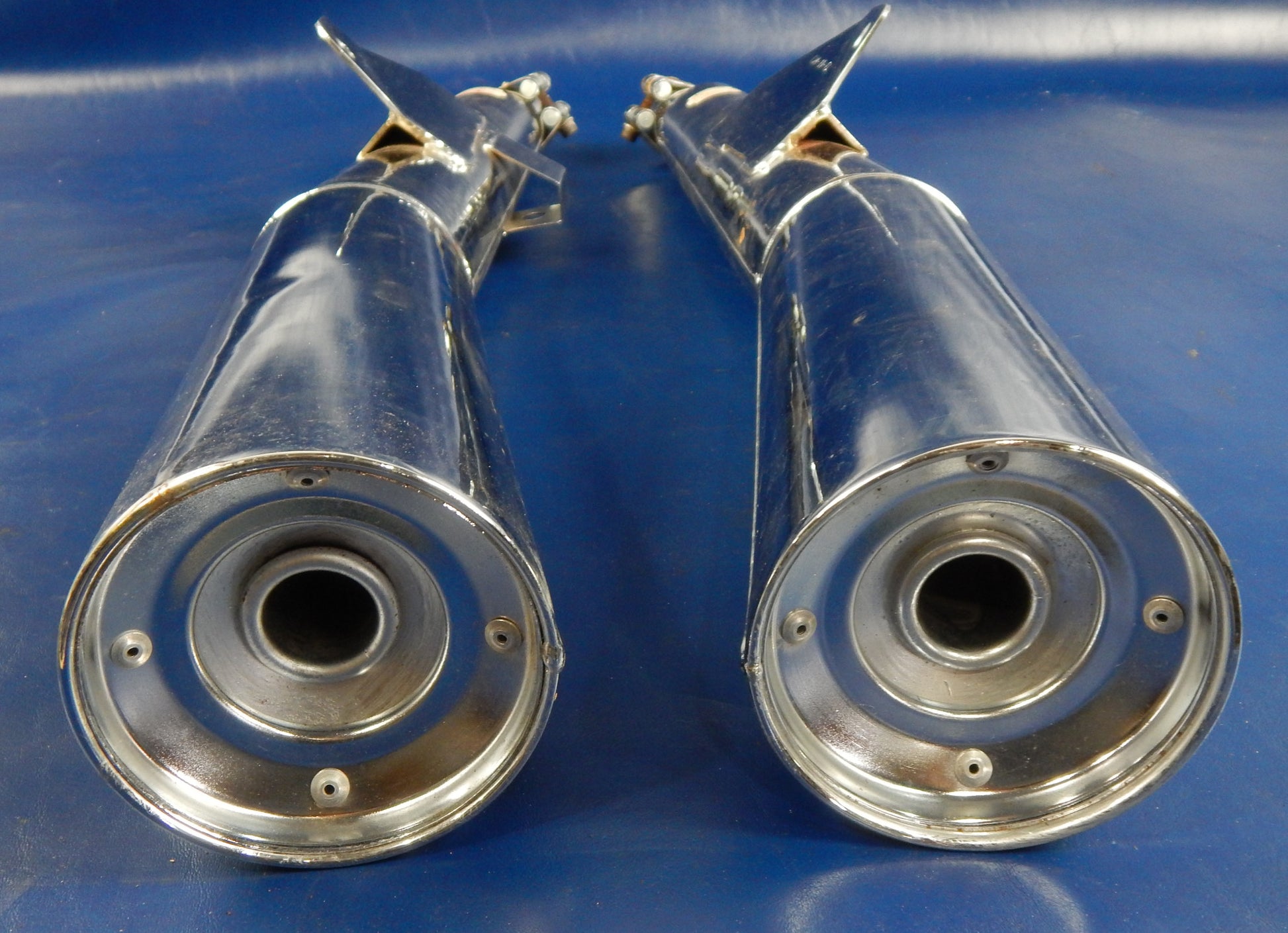 MARVING CHROME RIGHT/LEFT EXHAUST MUFFLER PIPE SILENCER YAMAHA 1982 1983 XJ750 - MotoRaider
