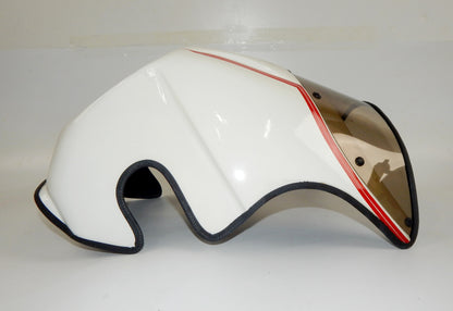 1990's WHITE FRONT FAIRING BROWN WINDSHIELD SCREEN SUZUKI GS GT RG VINTAGE W=13" - MotoRaider