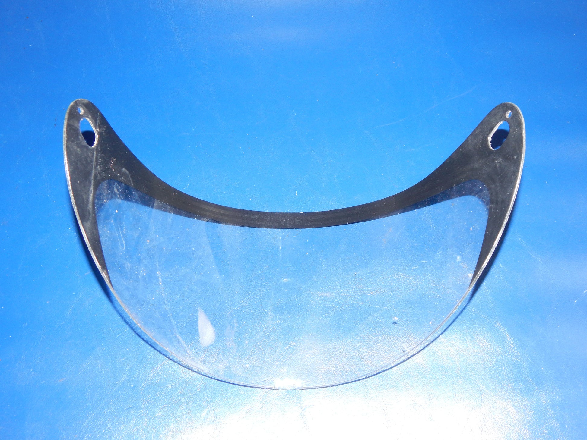 VINTAGE MOTORCYCLE HELMET AGV V 2000 CLEAR VISOR SHIELD SCREEN BLACK ITALY - MotoRaider