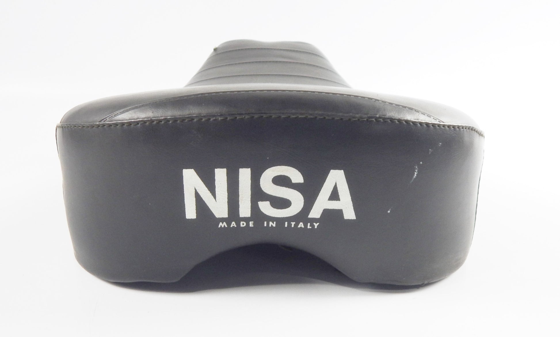 NISA SADDLE SEAT BLACK L=16" W=10" MORINI GARELLI BENELLI GUZZI MV VINTAGE ITALY - MotoRaider