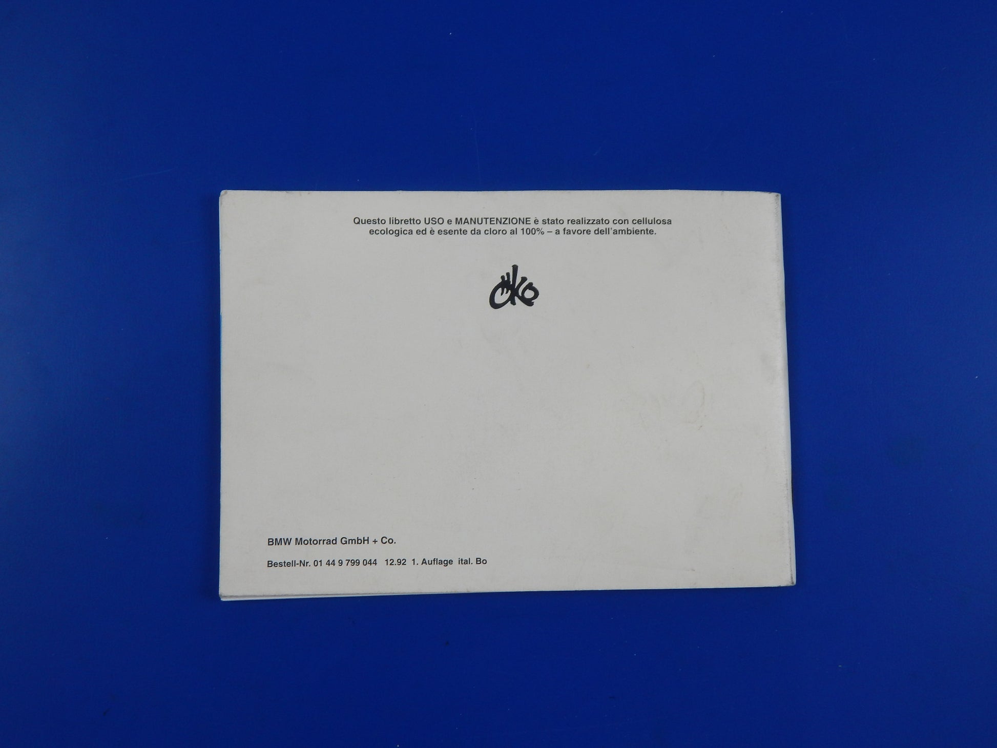 OEM BMW R100R 1993 R100RS USER MAINTENANCE OWNERS MANUAL BOOK 01449799044 - MotoRaider