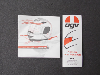 AGV MULTIFIBER ACF2 CLEAR SHIELD VISOR WHITE MOTORCYCLE HELMET SIZE XS - MotoRaider