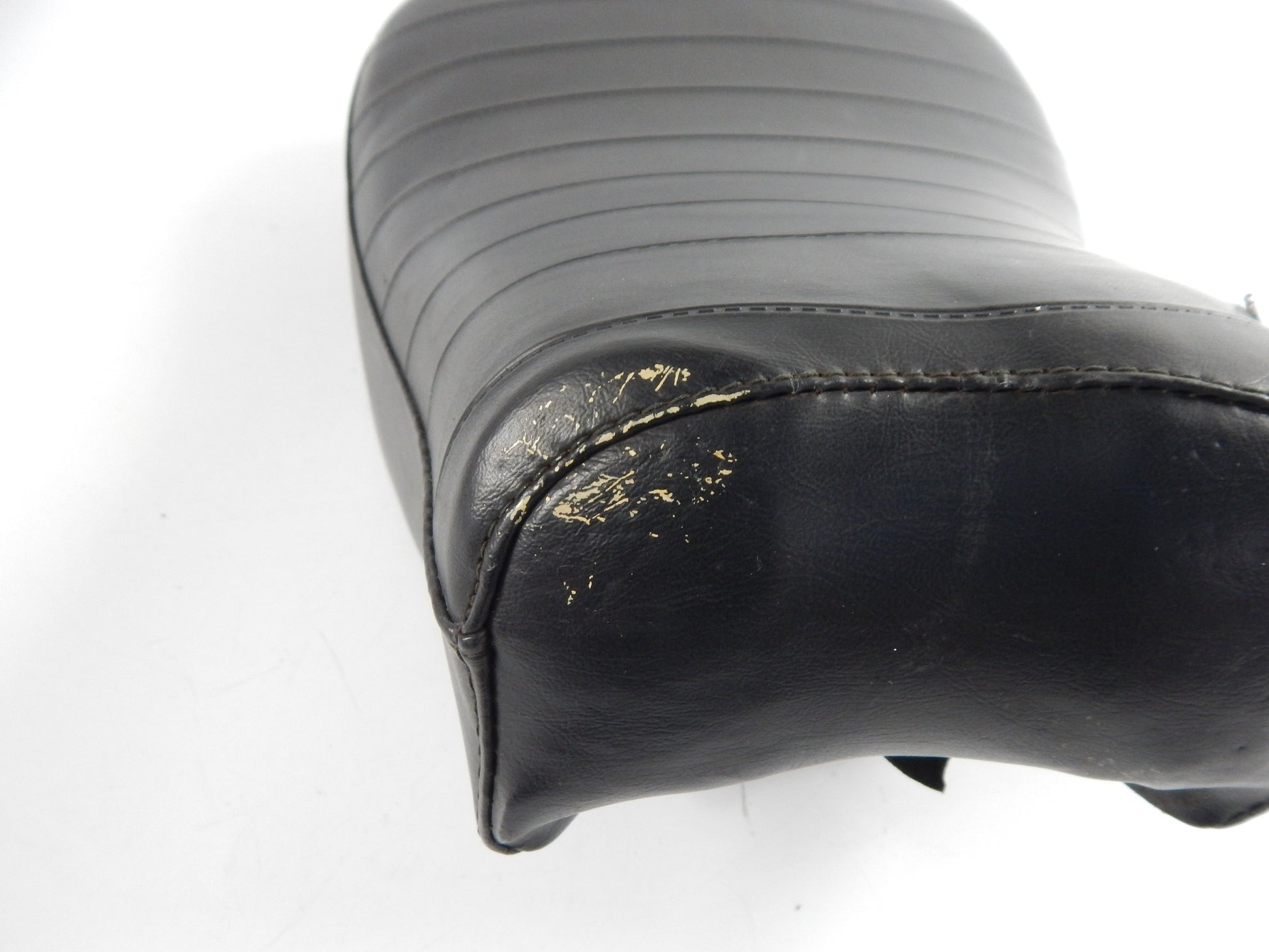 NISA SADDLE SEAT BLACK L=16" W=10" MORINI GARELLI BENELLI GUZZI MV VINTAGE ITALY - MotoRaider