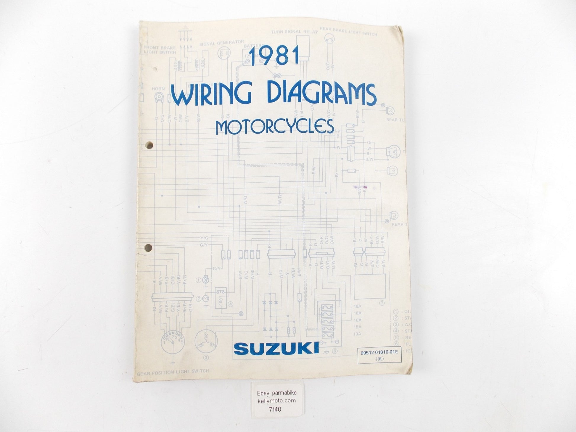 1981 SUZUKI WIRING DIAGRAM MANUAL BOOK  DR DS FA FR FZ GN GS GT PE RS SP TR TS - MotoRaider