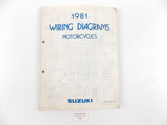 1981 SUZUKI WIRING DIAGRAM MANUAL BOOK  DR DS FA FR FZ GN GS GT PE RS SP TR TS - MotoRaider