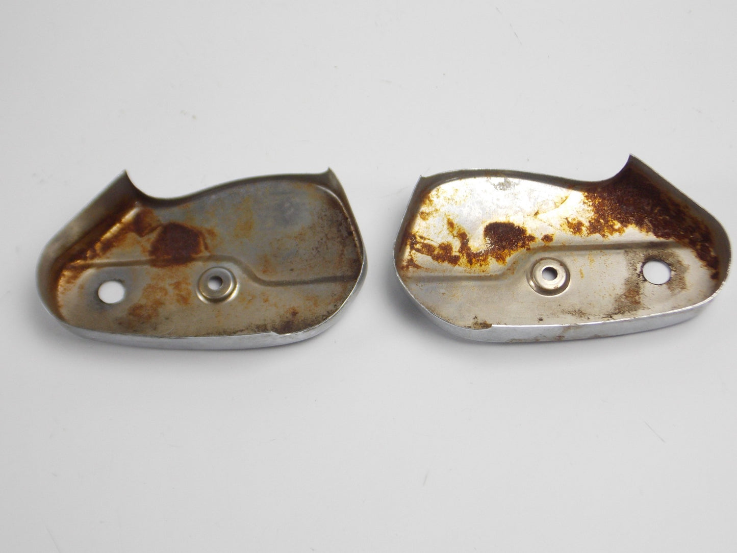 1969 HONDA DREAM CA150 FRONT FORK AXLE LOWER COVER PLATES - MotoRaider