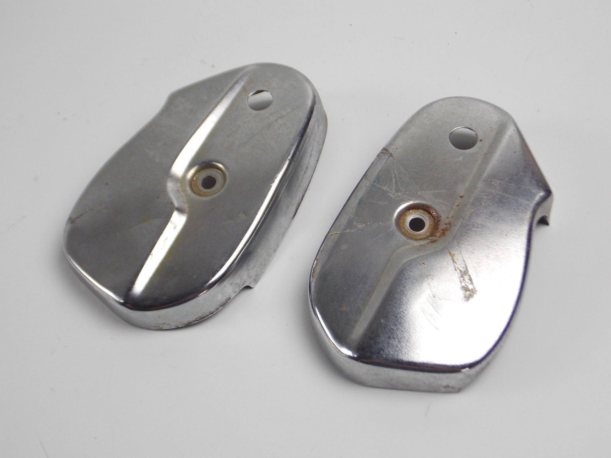 1969 HONDA DREAM CA150 FRONT FORK AXLE LOWER COVER PLATES - MotoRaider