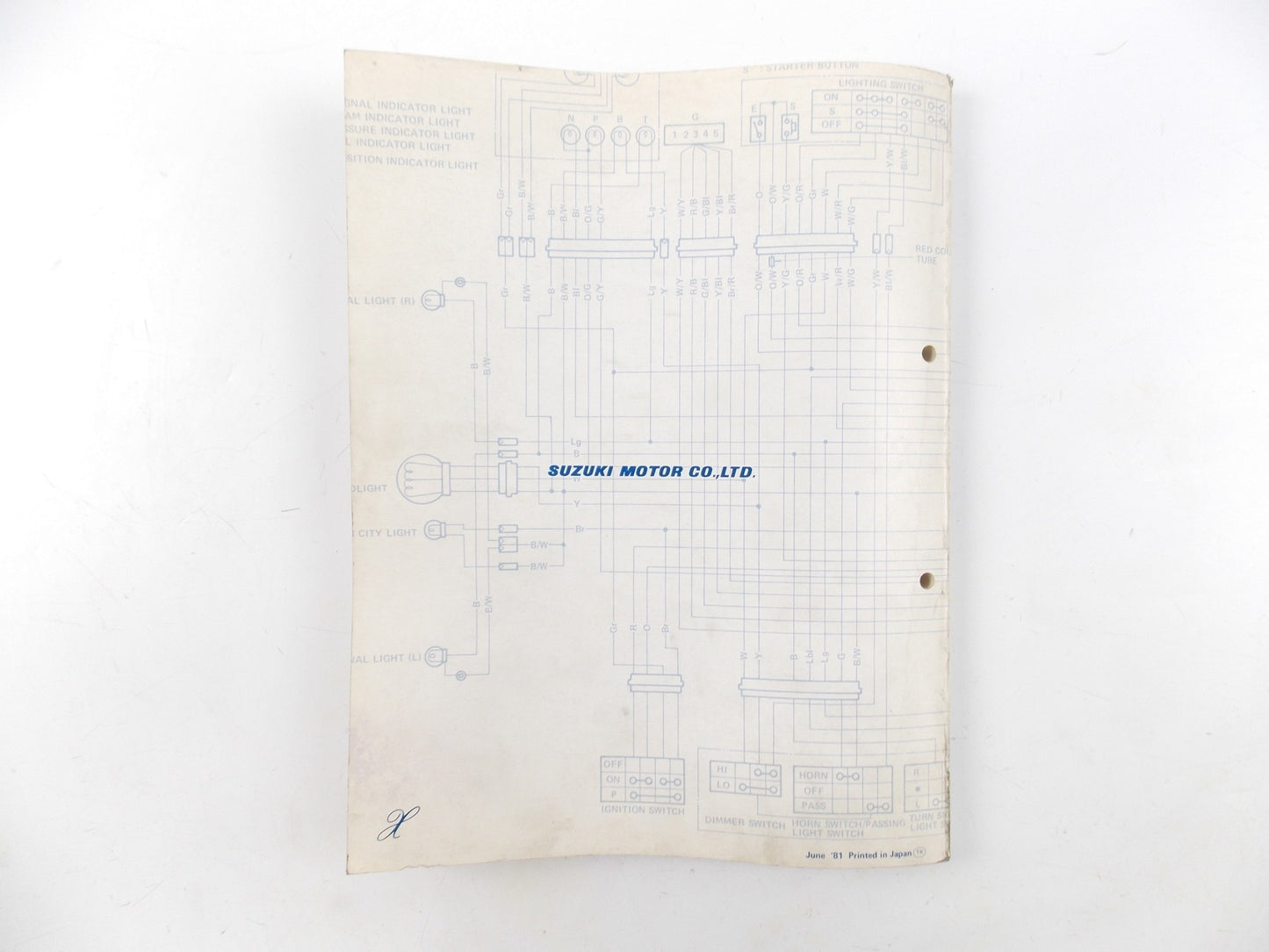 1981 SUZUKI WIRING DIAGRAM MANUAL BOOK  DR DS FA FR FZ GN GS GT PE RS SP TR TS - MotoRaider