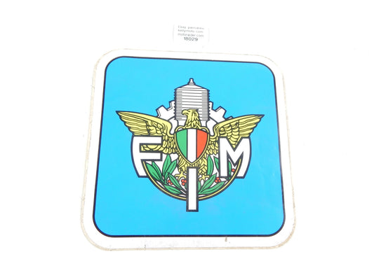 FIM INTERNATIONAL MOTORCYCLE FEDERATION STICKER DECAL EMBLEM  8.75x8.75" VINTAGE - MotoRaider