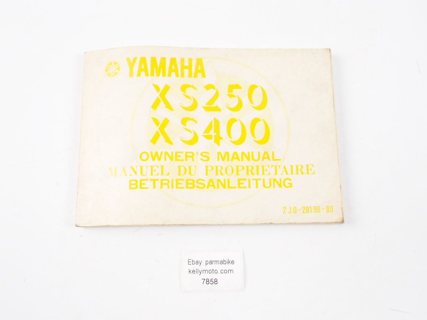 YAMAHA XS250/400 OWNER'S MANUAL CATALOG BOOK ENGLISH FRENCH GERMAN 2J0-28199-80 - MotoRaider