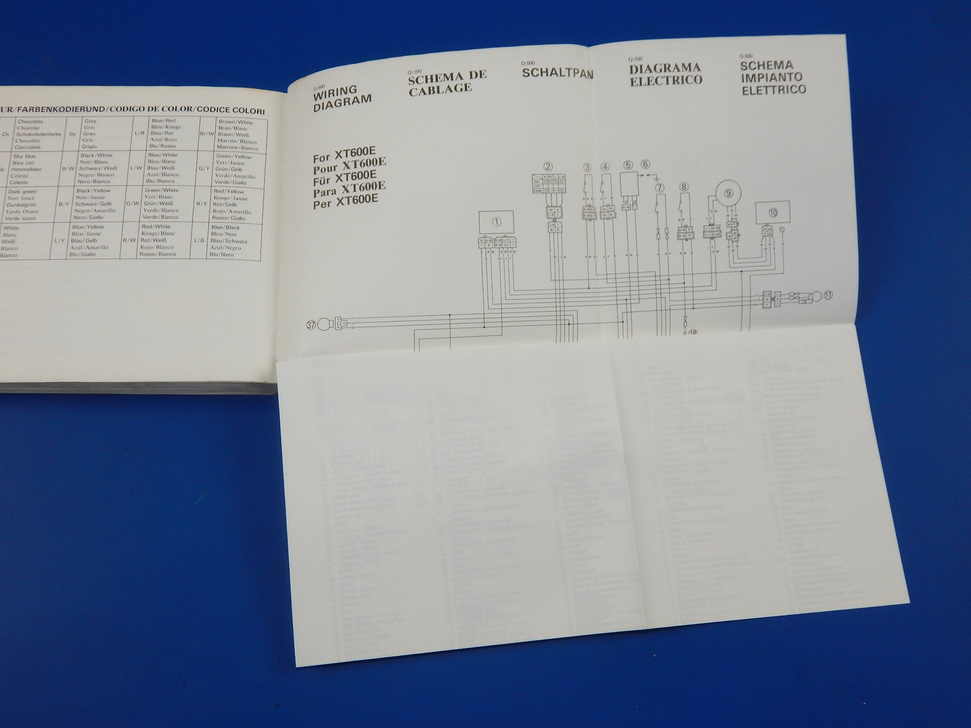 1989 YAMAHA XT 500E 600E USER OWNER MANUAL BOOK 3TB-28199-A0 MULTI LANGUAGE - MotoRaider