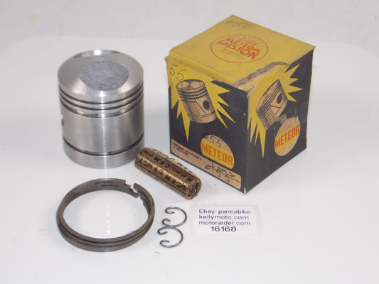 NOS METEOR 096 PISTON 55MM MV 125 SPORT 4_STROKE+RINGS+15MM PIN+CIRCLIPS 16168 - MotoRaider