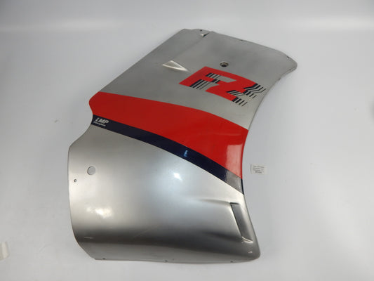 1980-90's YAMAHA FZ LMP FIBERGLASS RIGHT LOWER FAIRING PANEL COVER SILVER RED - MotoRaider