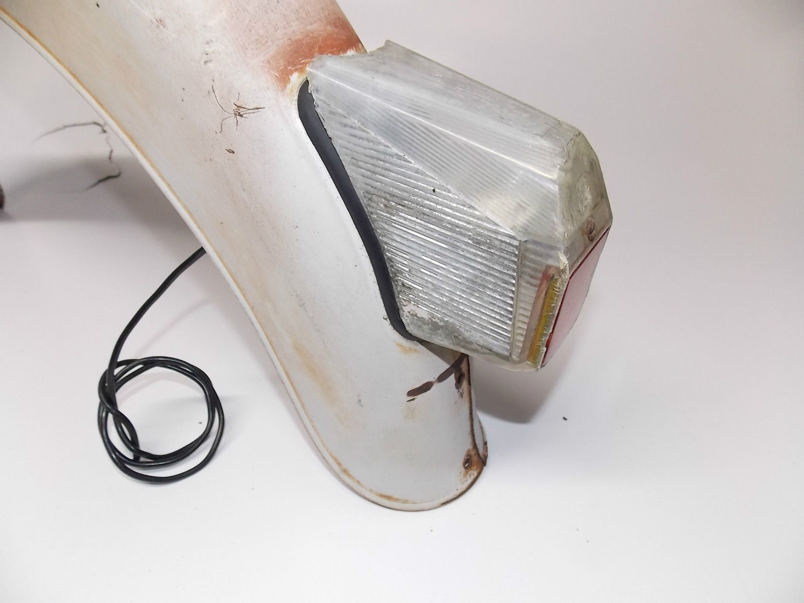 1968 KTM COMET 50CC REAR FENDER MUD GUARD MUDDER WITH LIGHT TAILLIGHT - MotoRaider