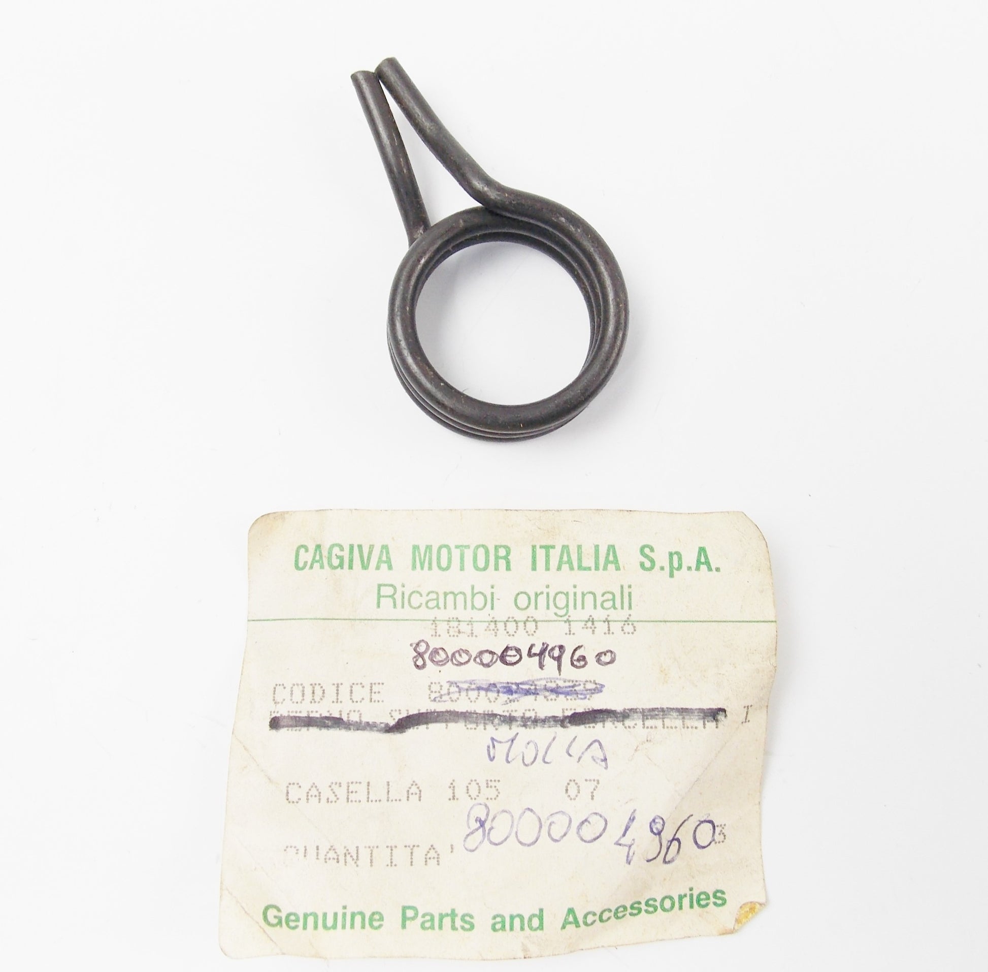 NOS OEM CAGIVA 1981 SST 125 SHIFTER SPRING 800004960 - MotoRaider