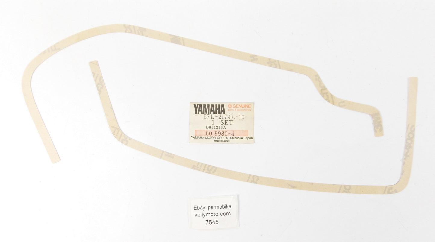 NOS OEM 1987 YAMAHA DT125 GRAPHIC SET 2 EMBLEM DECAL SIDE PANEL 57U-2174L-10 - MotoRaider