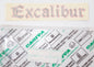 NOS OEM CAGIVA MORINI 1987 501 EXCALIBUR STIKER BLACK "EXCALIBUR" 330283 - MotoRaider