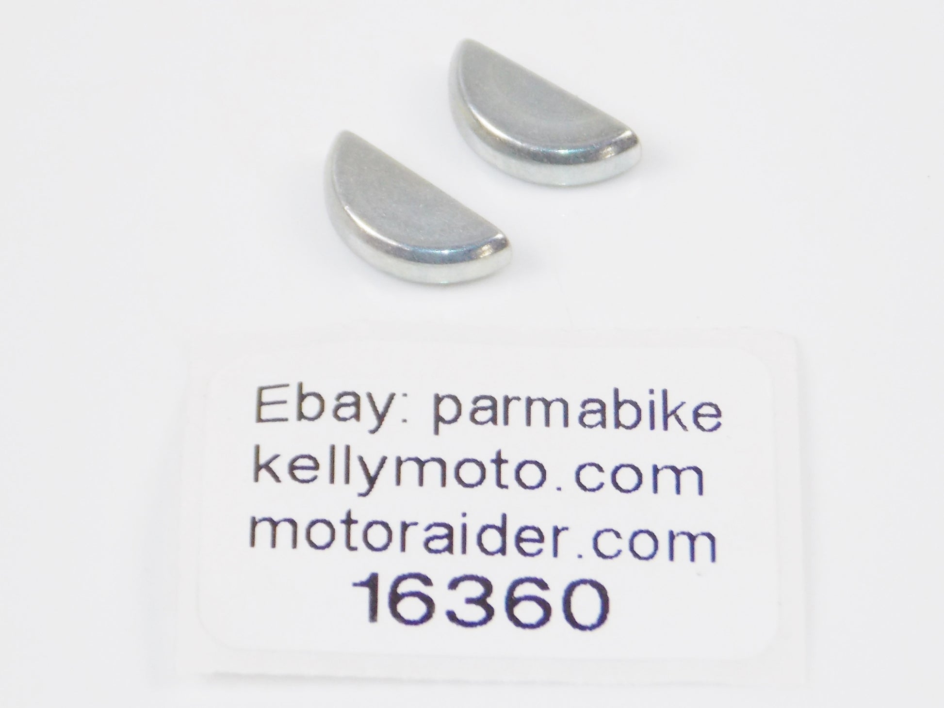 VINTAGE MOTORCYCLE ENGINE MOTOR WOODRUFF KEY PAIR L=15.5mm T=3.8mm W=6.5mm - MotoRaider